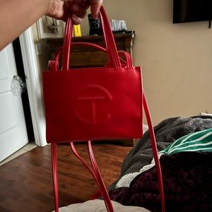 Authentic Red mini Telfar tote